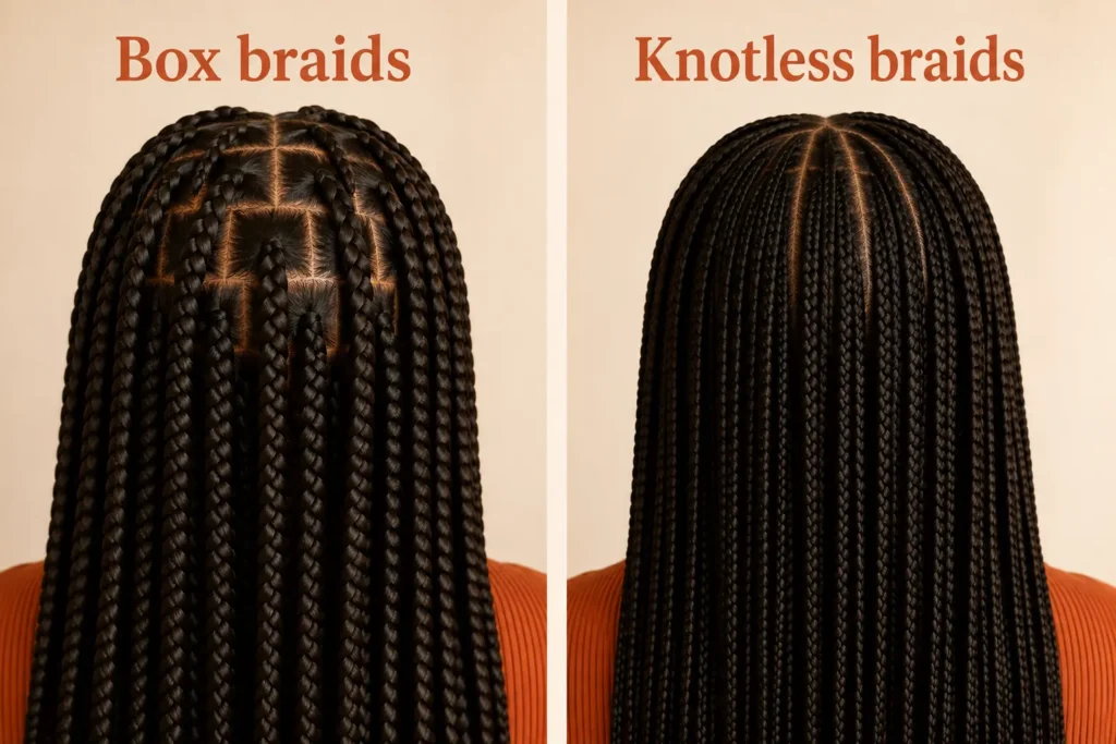 Knotless vs Box Braids: The Difference